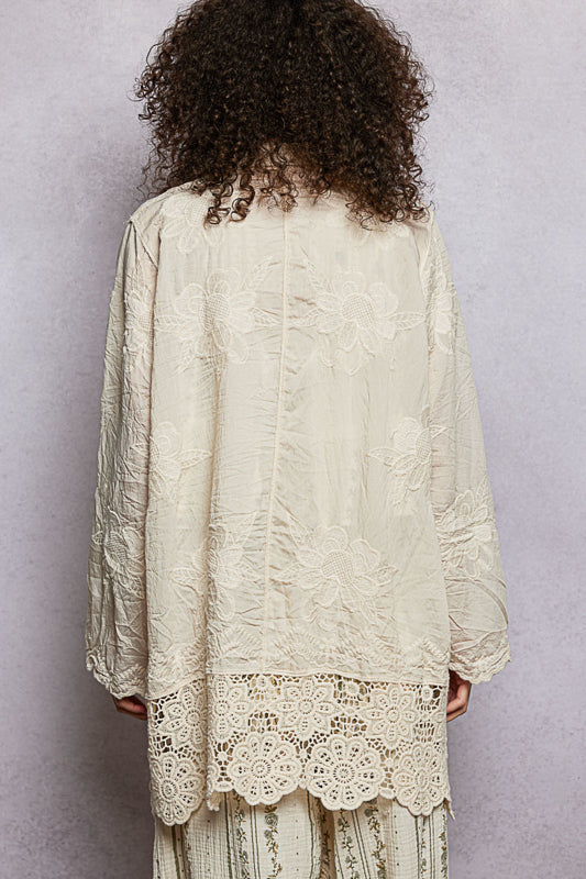 Forevermore Embroidered Longline Blouse