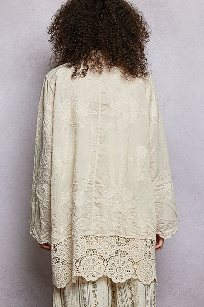 Forevermore Embroidered Longline Blouse