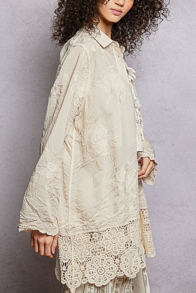 Forevermore Embroidered Longline Blouse