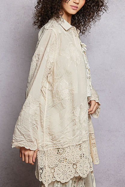 Forevermore Embroidered Longline Blouse