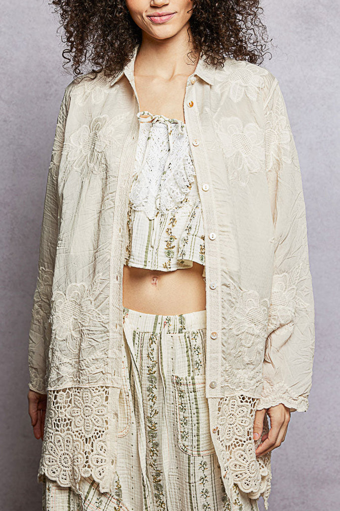 Forevermore Embroidered Longline Blouse