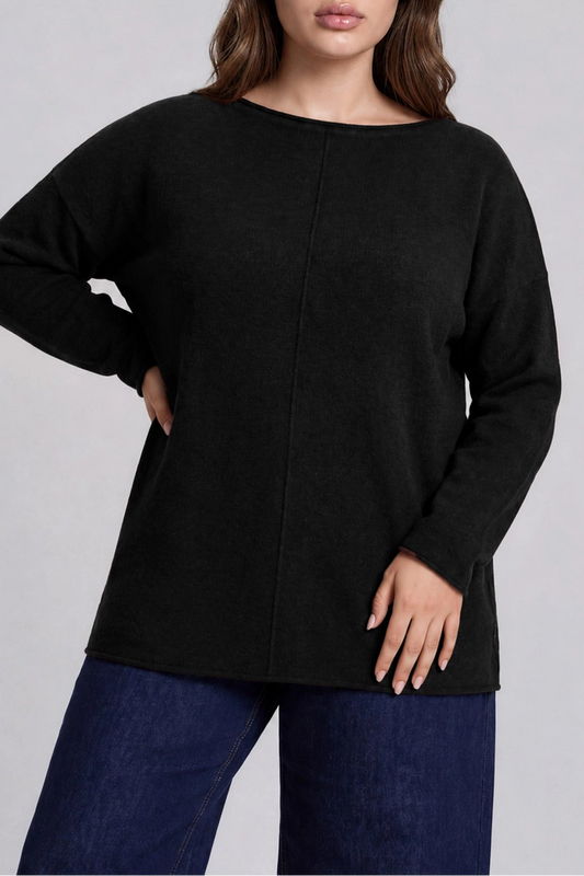 Roll Neck Sweater | Black | Extended