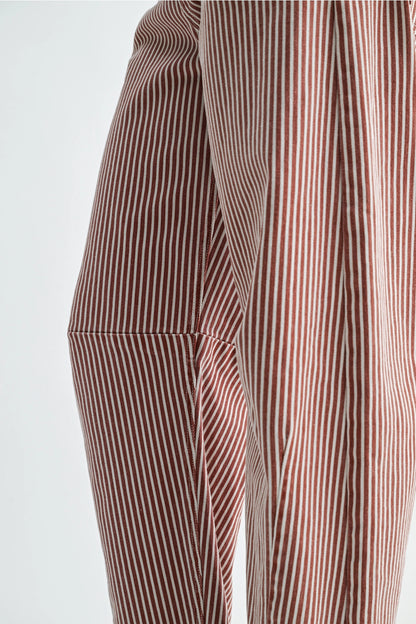 High Rise Barrel Leg Denim | Spice Stripe