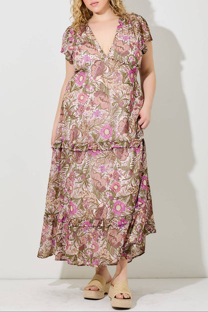 Sally Light Floral Maxi Dress | Extended