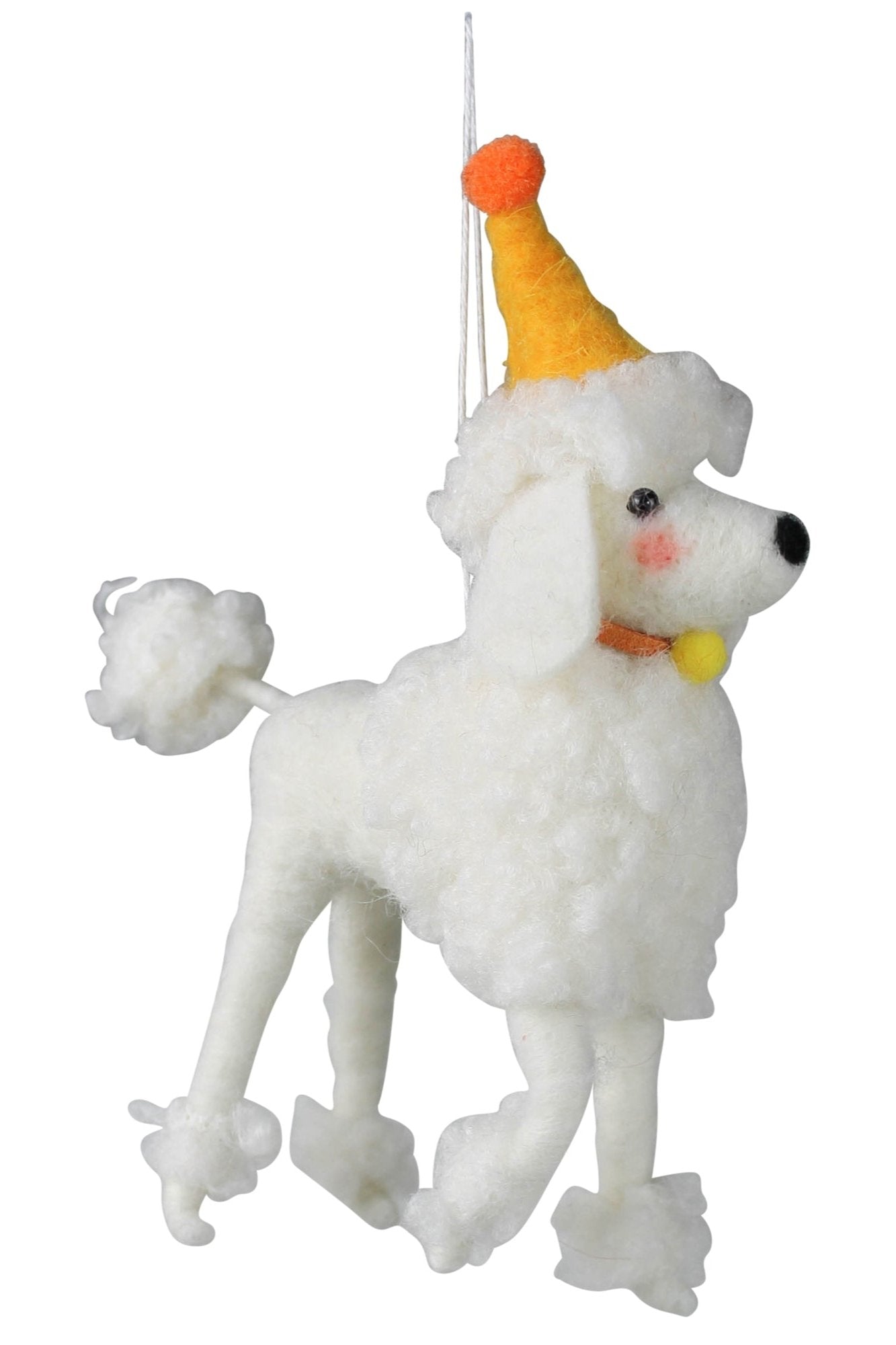 Poodle with Party Hat Ornament