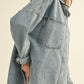 Denim Snap Button Shacket