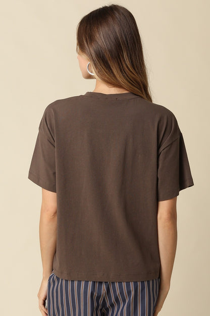 Breezy Relaxed Tee | Washed Brown