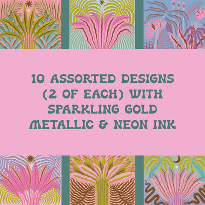 Botanical Fantasy Notes | 20 Cards + Envelopes