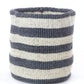 Sisal Basket with Dove Gray Stripes