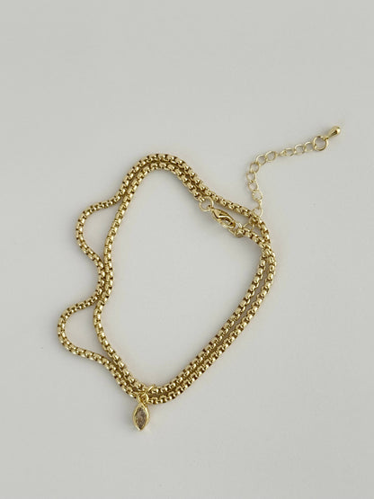 Semplice Necklace | Blue CZ