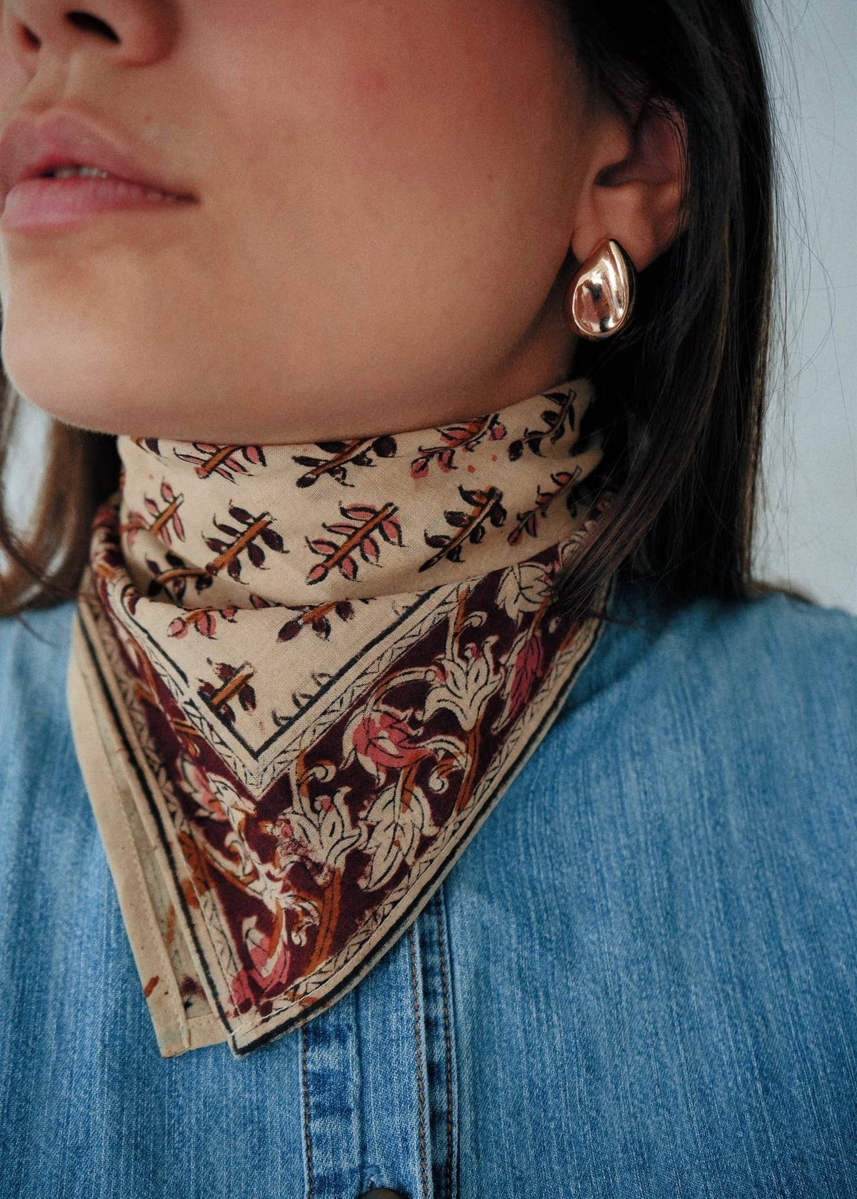 Kalamkari Cotton Bandana | Pine Grove