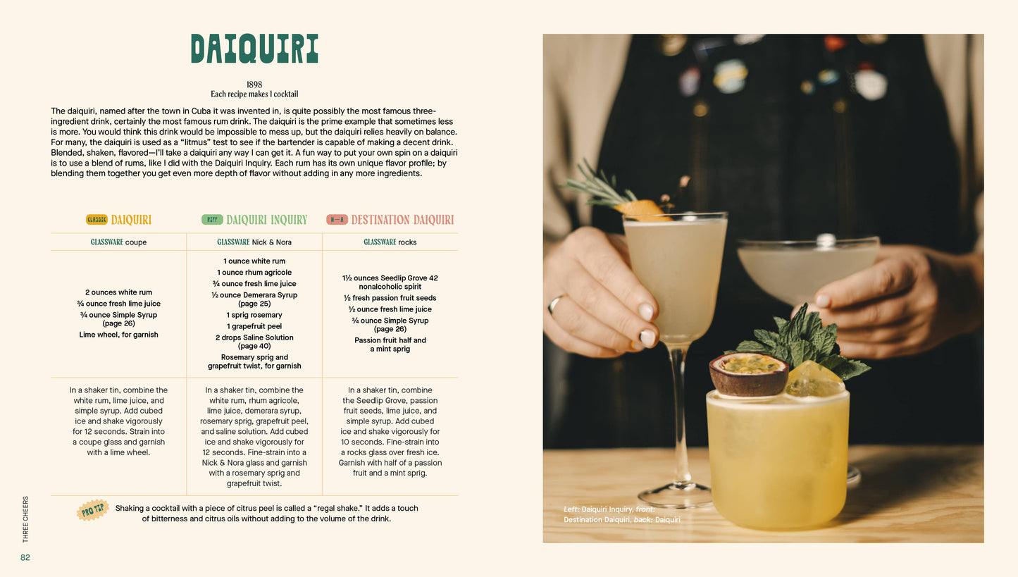 Three Cheers: Cocktails Three Ways: Classics, Riffs, and Zero-Proof Sips