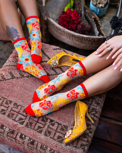 Flower Power Sheer Socks