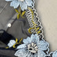Floral Embroidered Mesh Bralette | Black