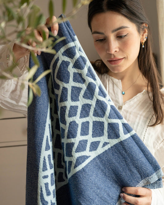 Sardine Beach Towel | Blue + Navy