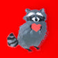 Raccoon Love Clear Sticker