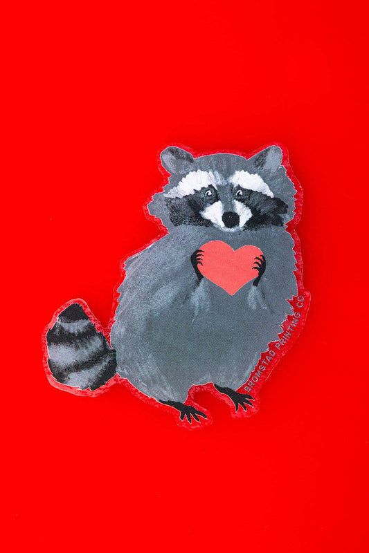 Raccoon Love Clear Sticker