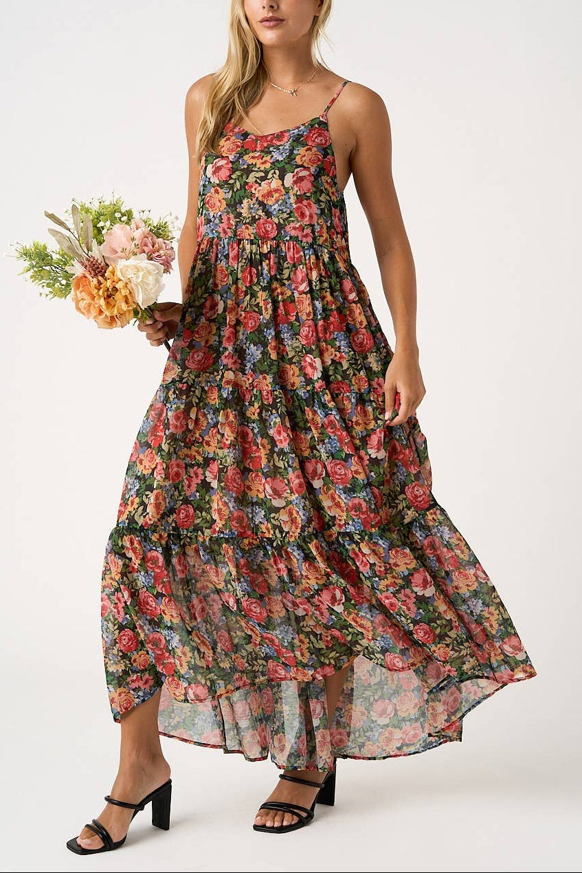 Sun Flare Floral Maxi Dress