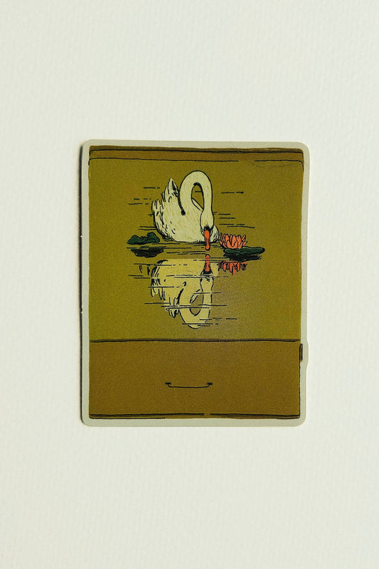 Vintage Swan Matchbook Sticker