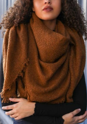 Woven Blanket Scarf | Camel