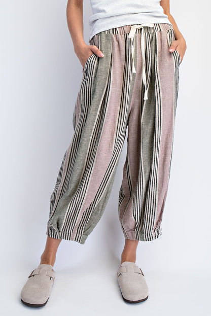 Cloud Nine Lantern Pants | Olive Stripe
