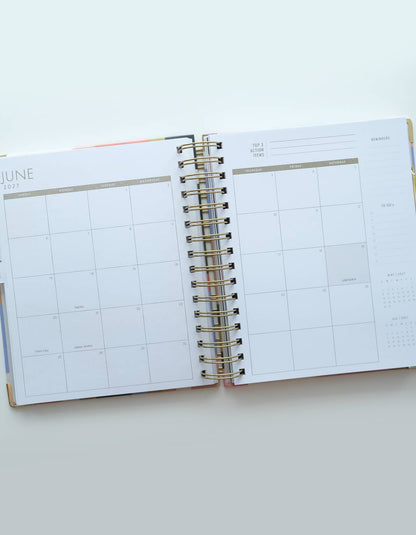 2027 Spiral Bound Planner | Folk Art Tulip