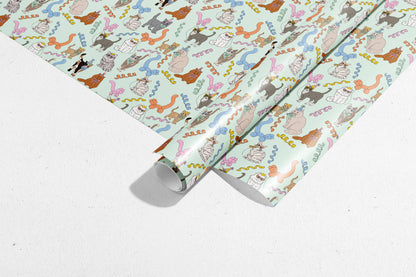Birthday Cats Rolled Gift Wrap