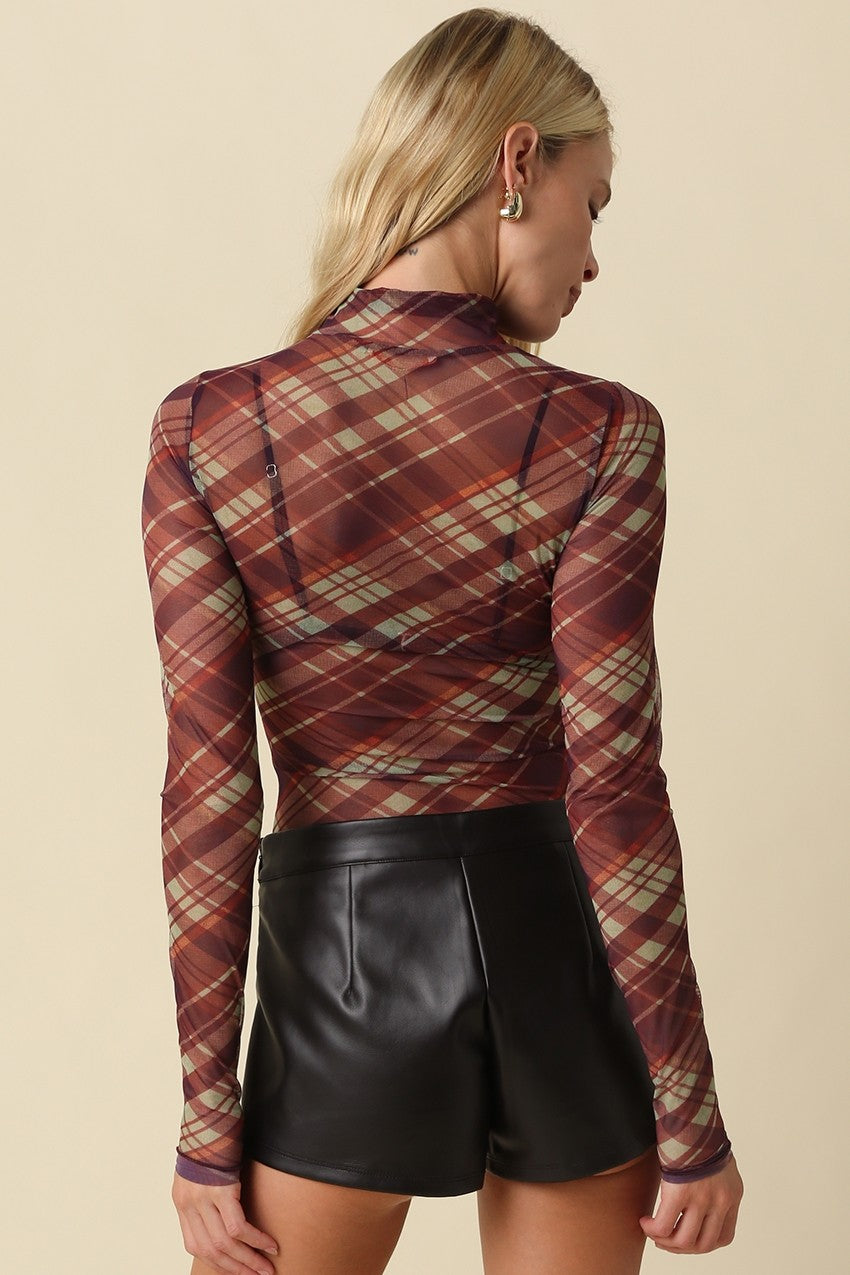 Study Break Mesh Top | Plaid