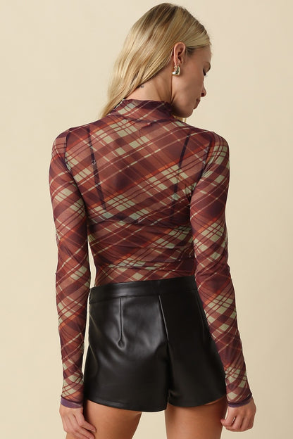 Study Break Mesh Top | Plaid