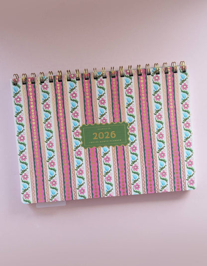 2026 Desktop Planner | Block Print Stripe