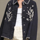 Folk Embroidered Jacket | Navy