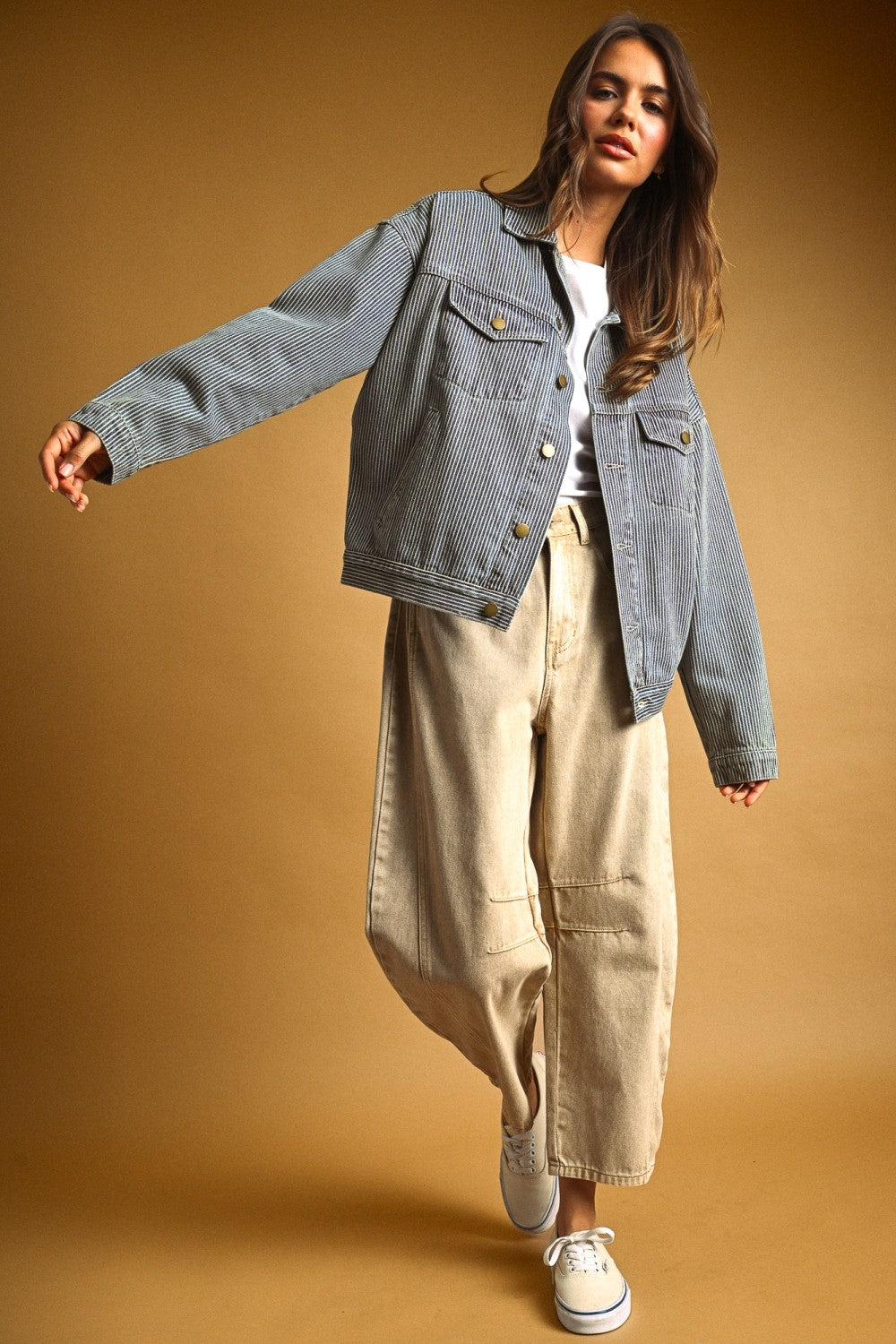 Railroad Stripe Denim Jacket