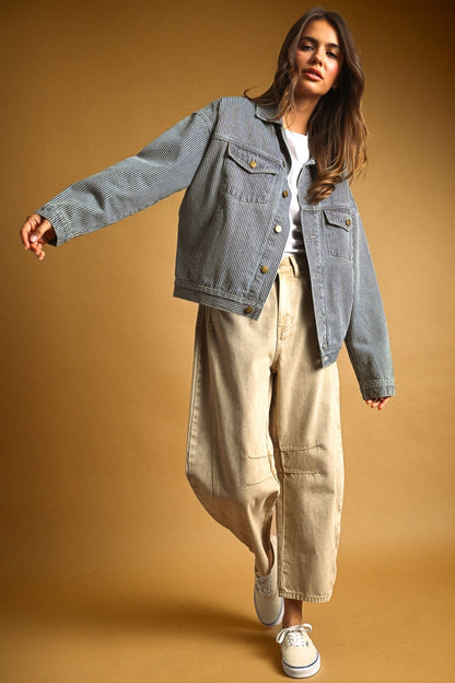 Railroad Stripe Denim Jacket