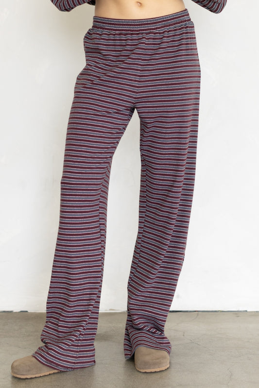 Multi Stripe Lounge Pants | Wine