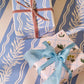 Floral Trellis and Blue Vine Stripe Double Sided Gift Wrap | Roll of 3 Sheets