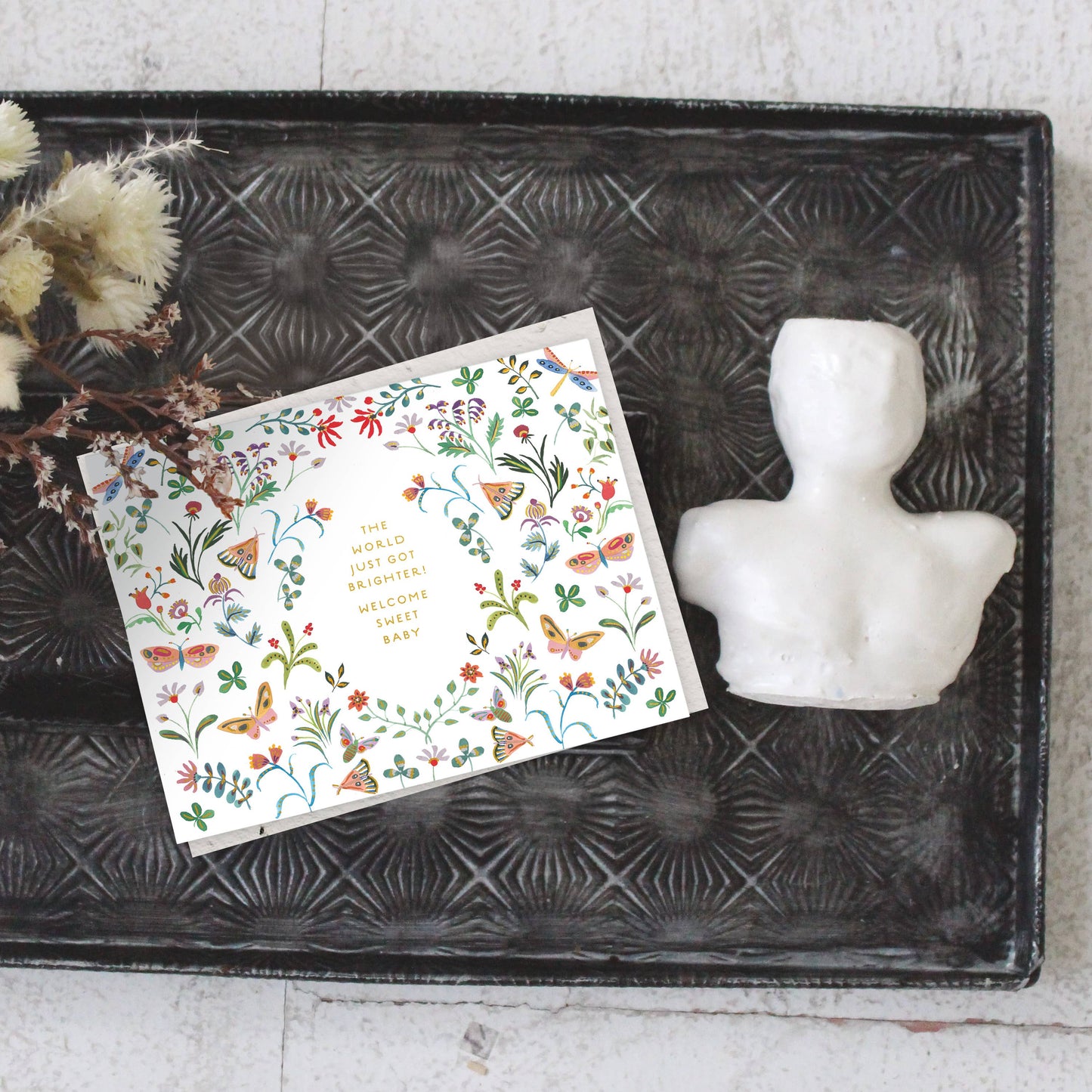 Butterfly Garden Baby Card
