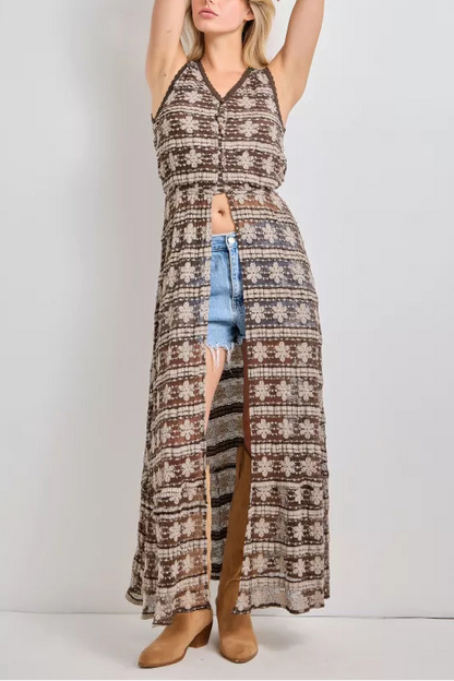 Folk Fest Sleeveless Duster