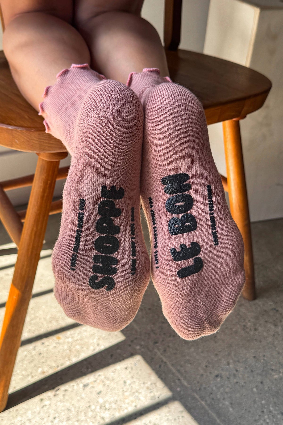 Ruffled Hugger Crew Socks | Vintage Pink