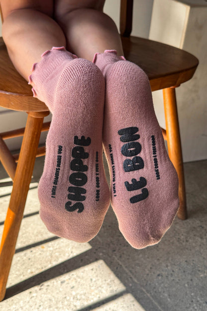 Ruffled Hugger Crew Socks | Vintage Pink