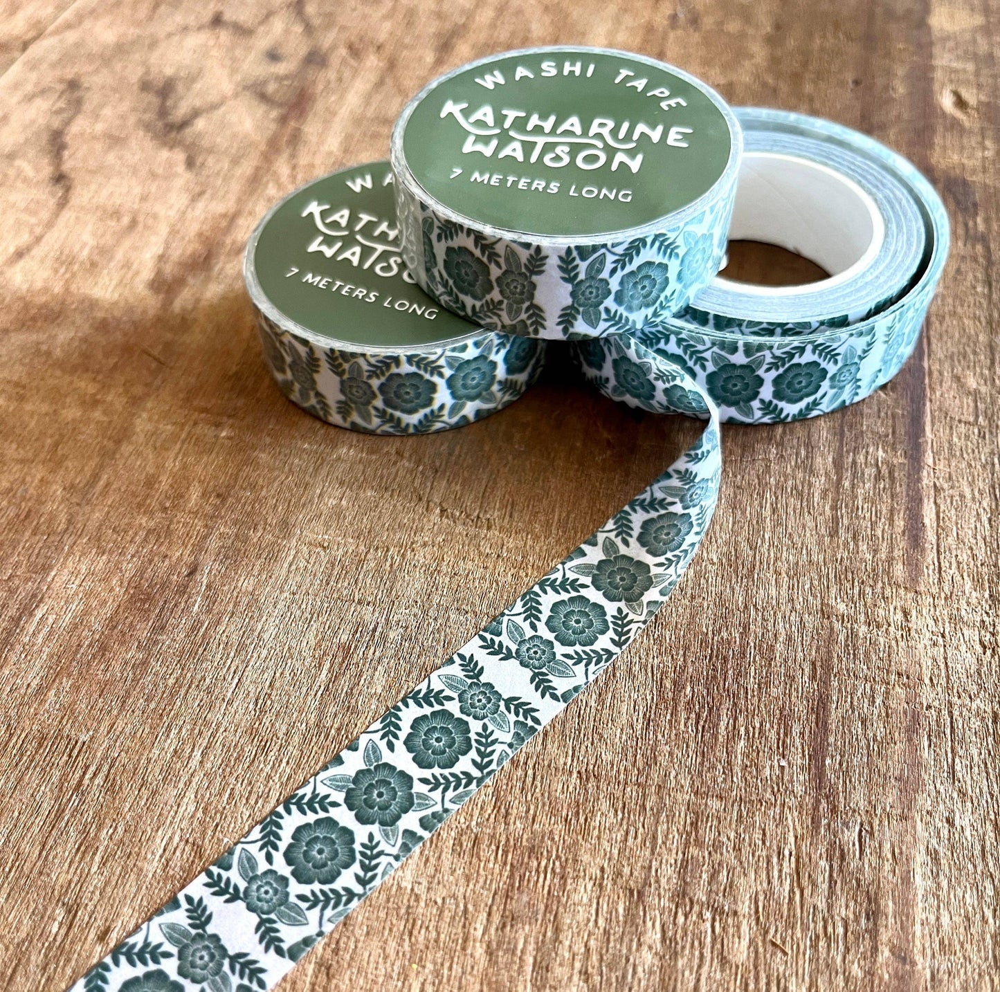 Green and White Pattern Washi Tape