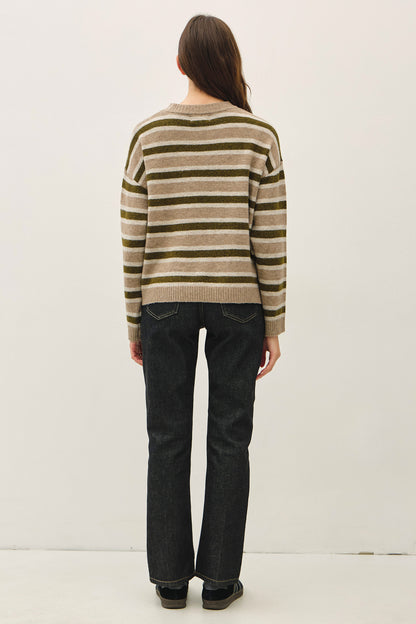 Cozy Striped Sweater | Mushroom