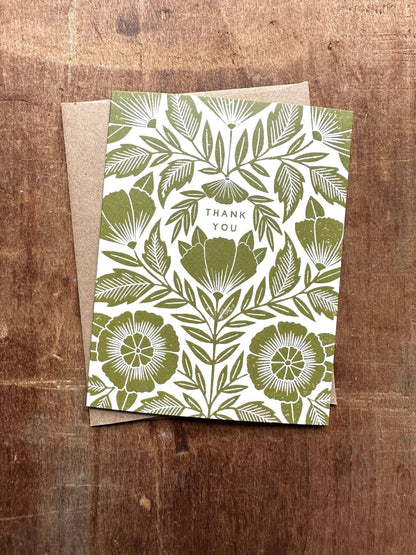 Thank You Green Floral