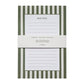 Green Striped Notepad