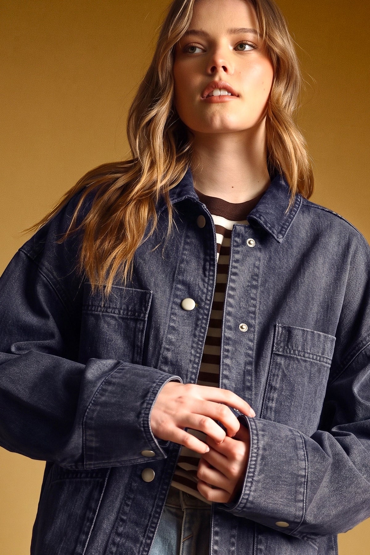Vintage Washed Shacket | Navy