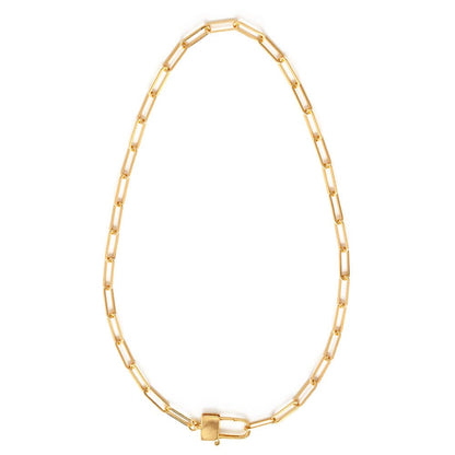 Paperclip + Padlock Clasp Statement Chain