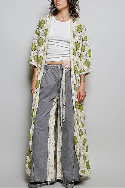 Granny Square Knit Duster