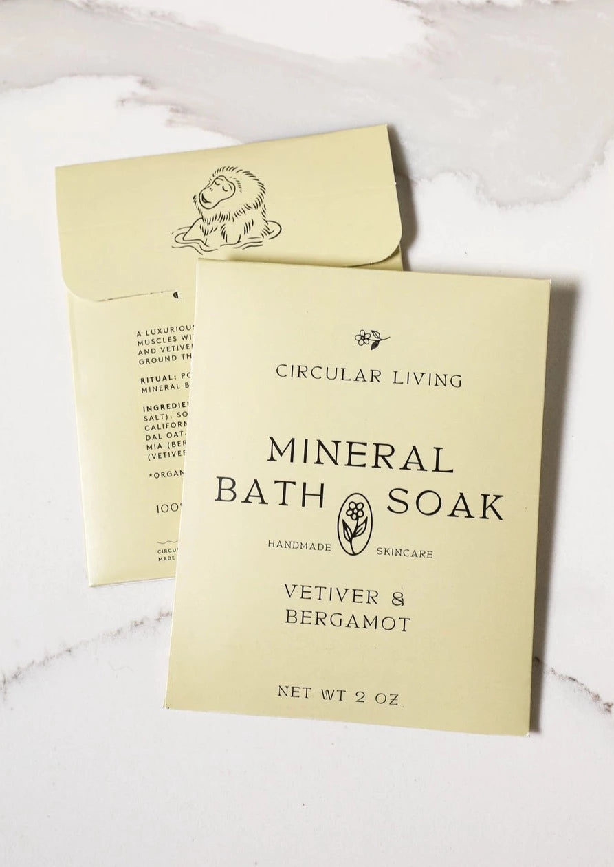 Mineral Bath Soak Sachet | Vetiver & Bergamot