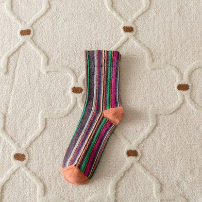Bold Vertical Striped Socks | Orange
