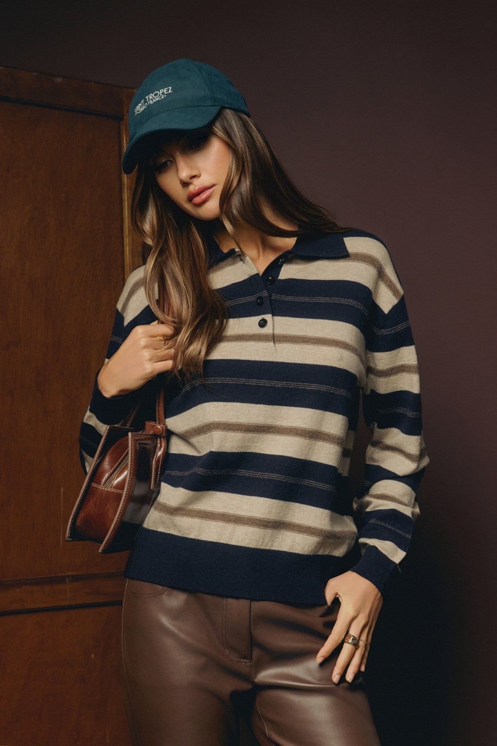 Hudson Stripe Polo Sweater
