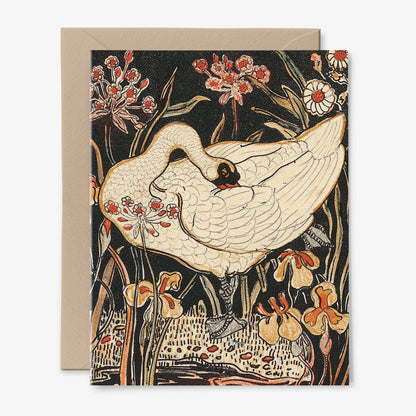 Bashful Swan Blank Card